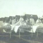 Rows of patients convalescing in 1918 during the influenza epidemic.