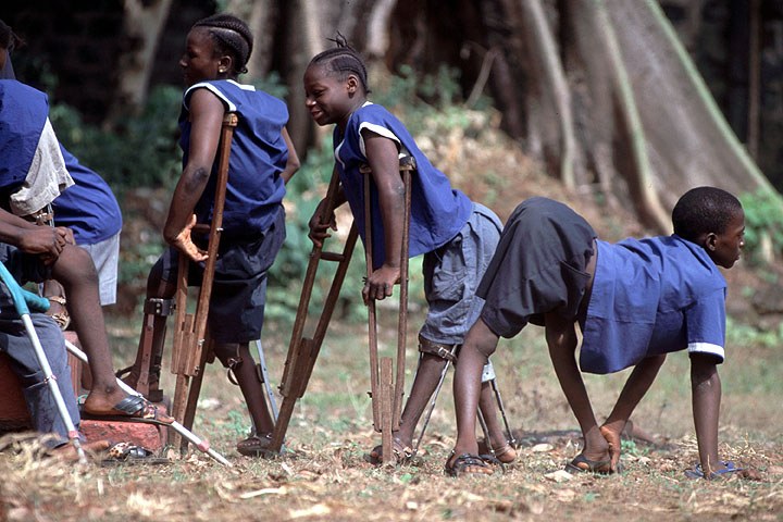 Children at the Cheshire Home for Handicapped Children in Freetown, Sierra Leone.