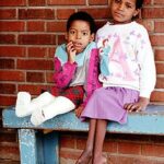 Two children with polio at the Cheshire Home for Handicapped Children, Menagesha.