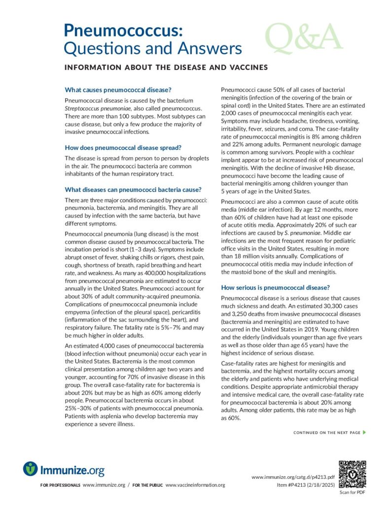 Pneumococcal Disease | Vaccine Information